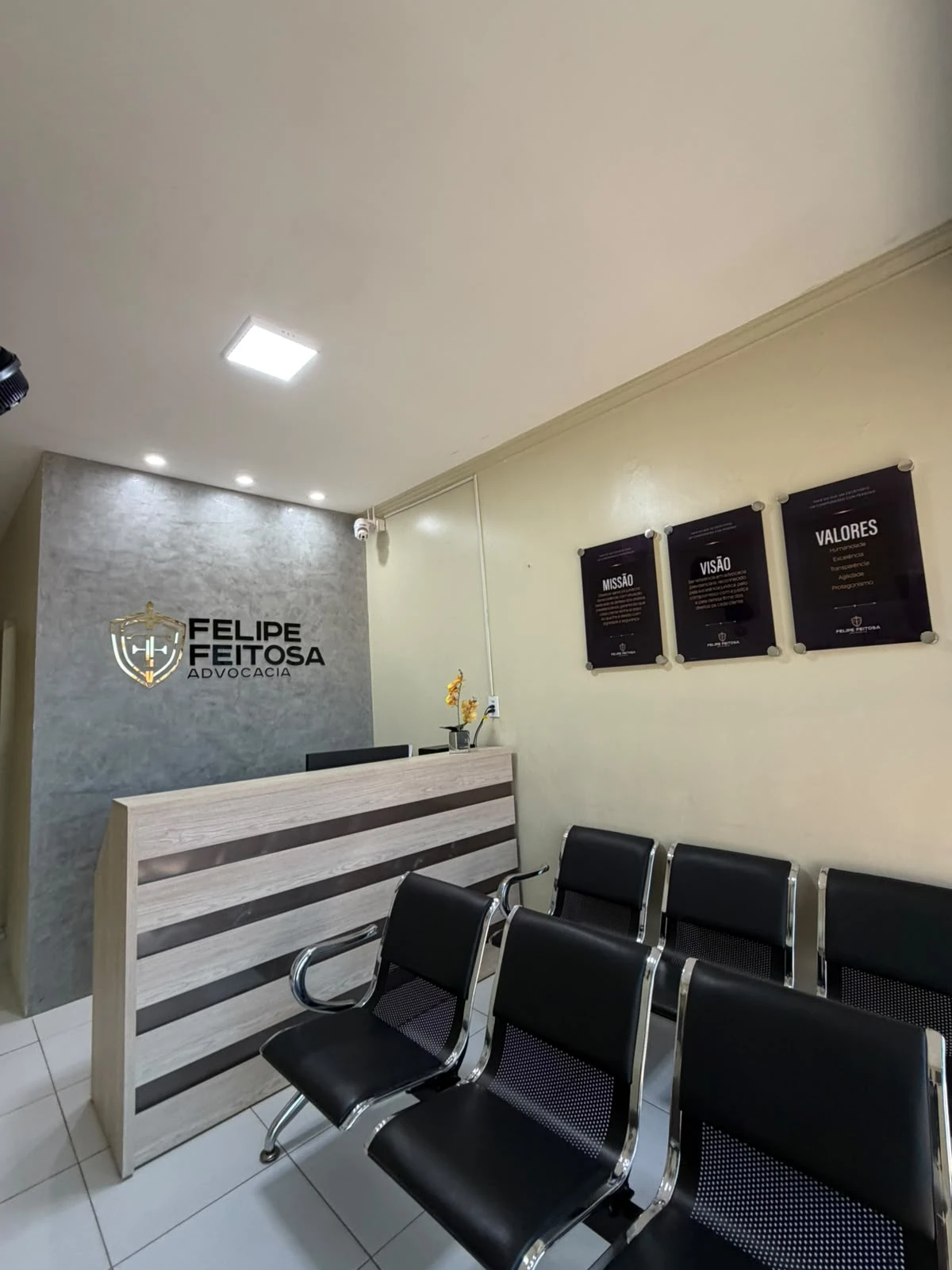 Recepção do escritório Felipe Feitosa Advocacia em Araripe/CE